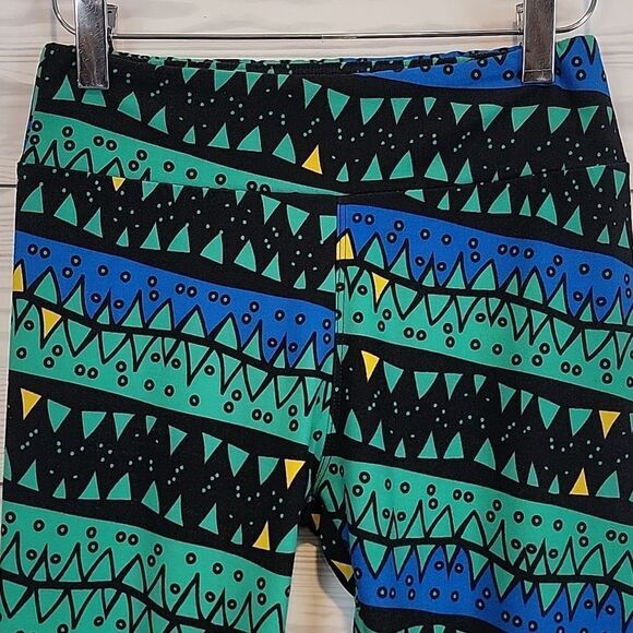 LulaRoe leggings abstract print - blue & green Women's Size XS - Picture 4 of 10